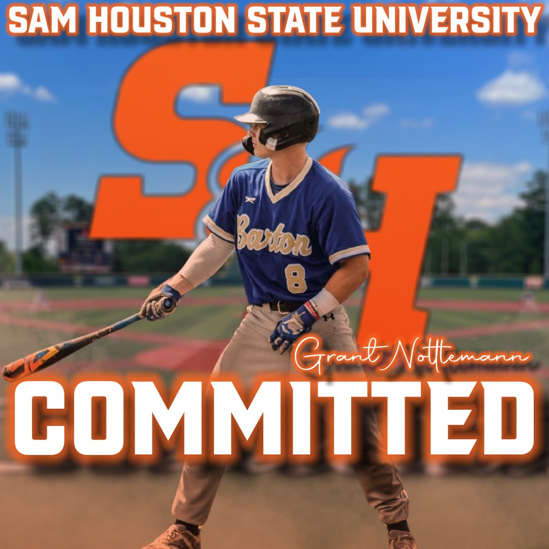 Grant Nottlemann (@grant_notty) on Twitter photo I’m excited to announce my commitment to Sam Houston State University to further my academic and athletic career. I would like to thank God, my family, my teammates and coaches at Barton for supporting me along this journey. <a href="/BearkatsBSB/">Sam Houston Baseball</a> I’m excited to announce my commitment to Sam Houston State University to further my academic and athletic career. I would like to thank God, my family, my teammates and coaches at Barton for supporting me along this journey. <a href="/BearkatsBSB/">Sam Houston Baseball</a>