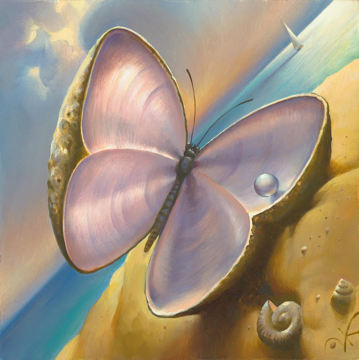 Yep8118's tweet photo. Vladimir Kush. Again, continuous themes of eggs, butterflies, and even some of the serpentine creatures born of eggs to symbolize metamorphosis, new beginnings, love, and self-wonder. https://t.co/StBXAegDEo
