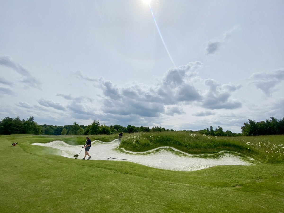 New bespoke 150 Yard marker posts started to be installed this week on the “Wandlebury course” <a href="/gogmagog_golf/">The Gog Magog G.C.</a> club……. More to come soon , along with plenty of mowing on all surfaces across the site to keep on top of the rapid growth ⛳️