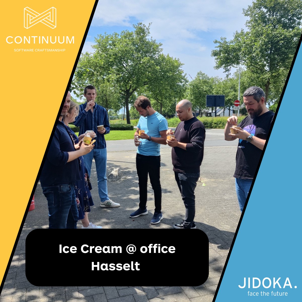 continuumbe's tweet image. 🍦 Ice Cream Surprise at Continuum-Jidoka! 🍦

 Our office had a delightful visit from an ice cream truck! Our hardworking team took a well-deserved break to enjoy some delicious treats and sweeten up their day. Nothing like a scoop of happiness to  bring smiles all around 🎉