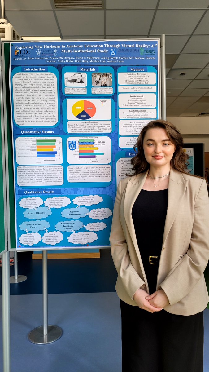 mutahira_lone's tweet photo. Well done Hannah for presenting your multi-institute research on using VR in Anatomy education in @UCC, @tcddublin @UL at COMH Learning and Teaching Showcase this morning @UCCMedHealth with Andreea Factor ⁩@DS_Barry, @amk_dempsey, @DearbhlaCulli @somahony1 https://t.co/PVlYMhUJ4c