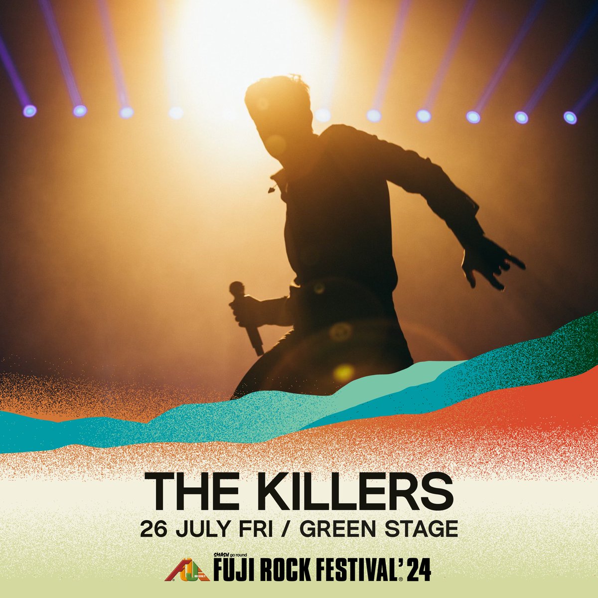 thekillers's tweet photo. When Fuji Rock calls and wants you to headline their festival, you answer arigatou gozaimasu. We are honored to bring our music to the beautiful mountains of Japan. #FujiRock2024 https://t.co/UtexWrILy9