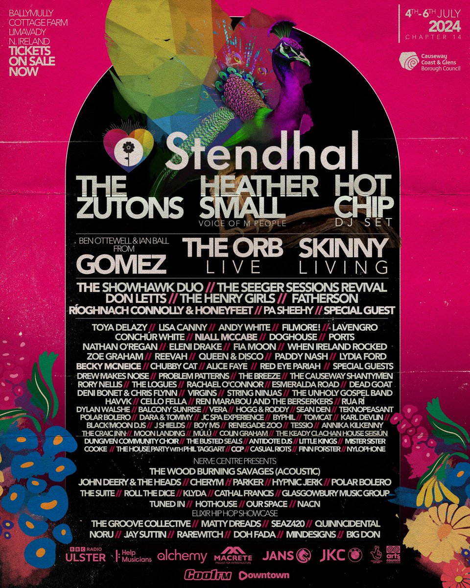 Stendhal Festival (@stendhalireland) on Twitter photo Our music line-up for 2024 has been finalised - delighted to welcome @rebeldread <a href="/RioghnachSings/">Ríoghnach Connolly</a> <a href="/fiamoonmusic/">Fia Moon</a> <a href="/Bmcn15/">becky mcneice</a> <a href="/PORTSband/">PORTS</a> <a href="/philytaggart/">Phil Taggart</a> and more to the party already featuring <a href="/zutons/">Nicole Hamer</a> <a href="/Hot_Chip/">Hot Chip</a> <a href="/MPeopleHeatherS/">Heather Small | The Voice Of M People</a> <a href="/Orbinfo/">The Orb</a> <a href="/gomeztheband/">GOMEZ</a> and loads more. Our music line-up for 2024 has been finalised - delighted to welcome @rebeldread <a href="/RioghnachSings/">Ríoghnach Connolly</a> <a href="/fiamoonmusic/">Fia Moon</a> <a href="/Bmcn15/">becky mcneice</a> <a href="/PORTSband/">PORTS</a> <a href="/philytaggart/">Phil Taggart</a> and more to the party already featuring <a href="/zutons/">Nicole Hamer</a> <a href="/Hot_Chip/">Hot Chip</a> <a href="/MPeopleHeatherS/">Heather Small | The Voice Of M People</a> <a href="/Orbinfo/">The Orb</a> <a href="/gomeztheband/">GOMEZ</a> and loads more.