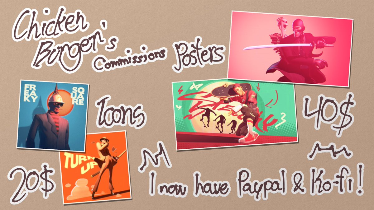 ChickenBruhger's tweet image. awesome news, you may now commission me with paypal or ko-fi!