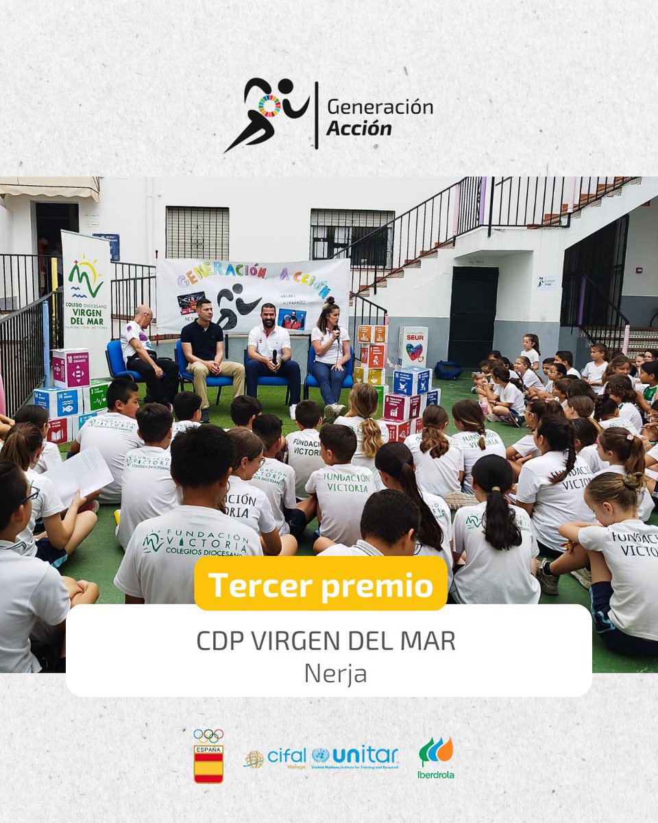 Los deportistas <a href="/sandrasankarate/">Sandra Sánchez</a> <a href="/skateraya/">Javier Raya OLY</a>  <a href="/nereitxu25/">Nerea Pena</a> y <a href="/Reginoherma/">Regino Hernandez</a>  han visitado los 3 centros educativos ganadores de #GeneracionAccion. 

El ganador ha sido <a href="/colebocanegra/">Colegio Diocesano Monseñor Rodrigo Bocanegra</a> 
nº2: <a href="/LourdesFvictori/">Colegio NSLourdes</a> 
nº3: <a href="/VirgendelMarFV/">Colegio Diocesano Virgen del Mar</a> 

@COE <a href="/CifalMalaga/">CIFALMalaga</a> <a href="/iberdrola/">Iberdrola</a> #Deporte