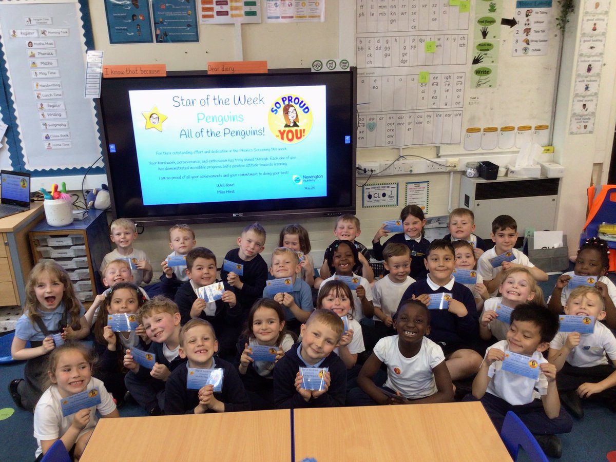 We all got star of the week for our outstanding effort and dedication in our phonics screening!

Miss Hirst and Mrs Good are SO proud of you! 

<a href="/wearenewington/">Newington Academy</a>