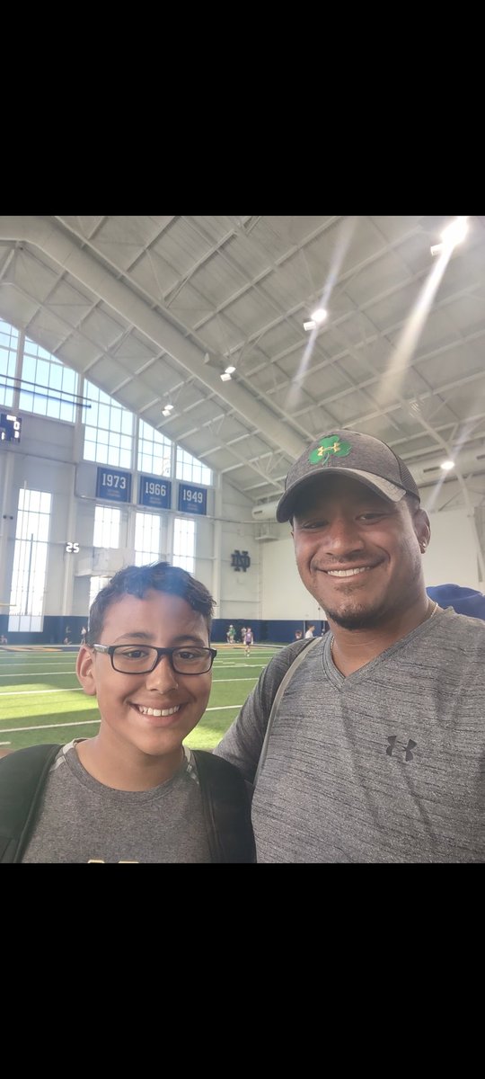What a difference 3 yrs makes... Thanks to <a href="/Marcus_Freeman1/">Marcus Freeman</a>, <a href="/NDFootball/">Notre Dame Football</a> &amp; all involved in yet another successful Middle School camp! Grant had a great time competing &amp; was fortunate to get an "Irish Ball" championship this year. Looking forward to Evals camps going forward 🙏🏾☘️