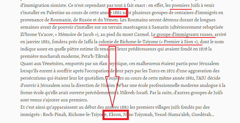 ArchimbaudGang's tweet photo. Les migrants Rothschild arrive en 1882
Ceci après que Edmond R. ait acheté les premiers km² de terres 🇵🇸 & 🇱🇧 à ce moment là
#Ekron est la TOUTE 1ère 🔥
selon Israel Margalith, biographe de Rothschild :
"il a nommé cette colonie du nom de sa mère"
(voir screenshot ci-dessus) https://t.co/FZhfVS8x7v