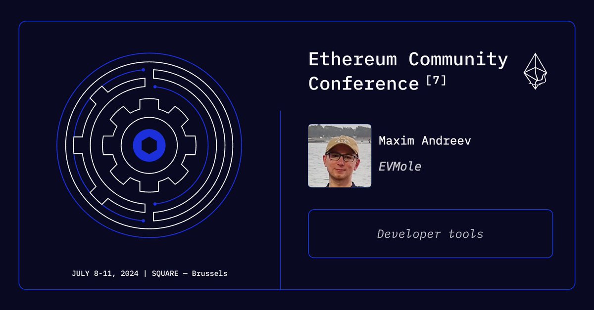 Say hello to your EthCC[7] speakers!

<a href="/cdump/">Maxim Andreev</a> from EVMole

Track: Developer Tools

See you in Brussels! 🖤💛❤️