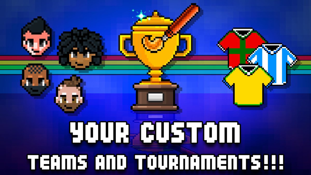 New Pixel Cup Soccer update for iPhone and iPad!
Fully customize teams, set player appearances and skills... now all tournaments are possible!
Play on #Appstore : shorturl.at/qBNPX
and on #Steam : shorturl.at/kGJZ3Andand

#soccer #football #ios #mobile #steam #futbol