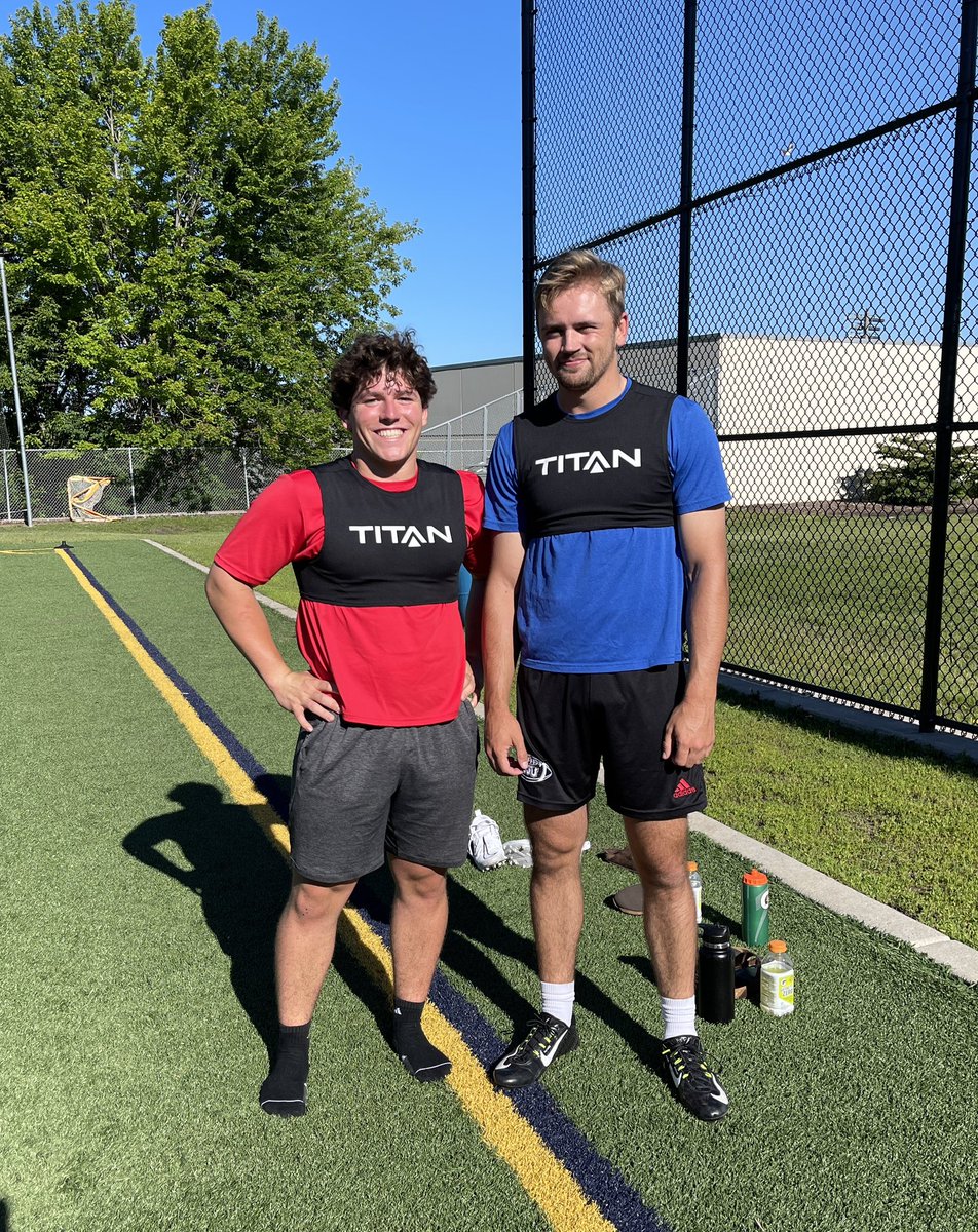 Beauty of a morning to get a speed session in with Will &amp; Aaron 🏴‍☠️

Grateful our alumni come home and train with us throughout the summer. 

Two great role models, can’t wait to watch them compete on Saturdays 🏈
