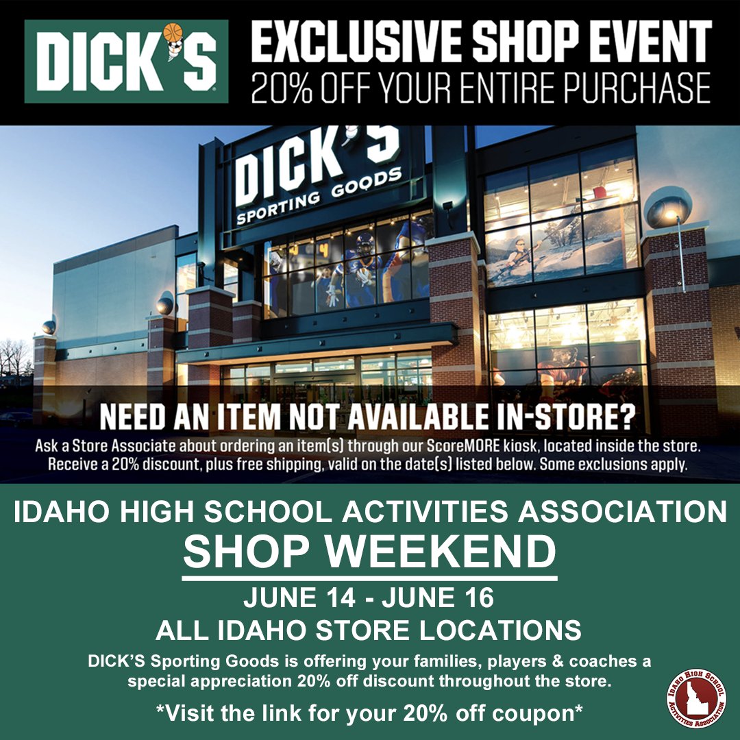 Starting TODAY DICK’S Sporting Goods is offering your families, players &amp; coaches a SPECIAL APPRECIATION 20% OFF discount throughout the store.

cmm.dickssportinggoods.com/crmcdn/getoffe…