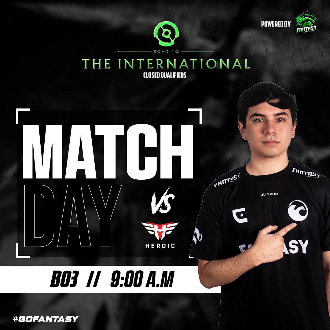 Aperturamos las #closedqualifiers ‼️💚
 
Jugamos en breve y solo esperamos contar con su apoyo en los comentarios 🫶🏻

🆚 <a href="/heroicgg/">HEROIC</a>
🕘 9:00 a.m
♟️ BO3

Powered by: Fantasy Gaming Center 

📺 Mira la transmisión por las redes de ESB_Dota2 🌟

#GoFantasy #roadtointernational #dota2