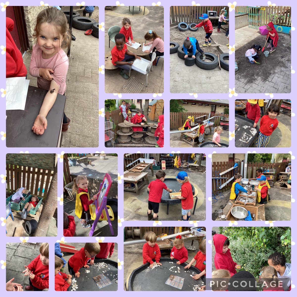 A busy week outdoors this week. The children have been very creative painting, drawing, building dens, and bunk beds. There has been an interest in bugs and flowers too.🌻🌷