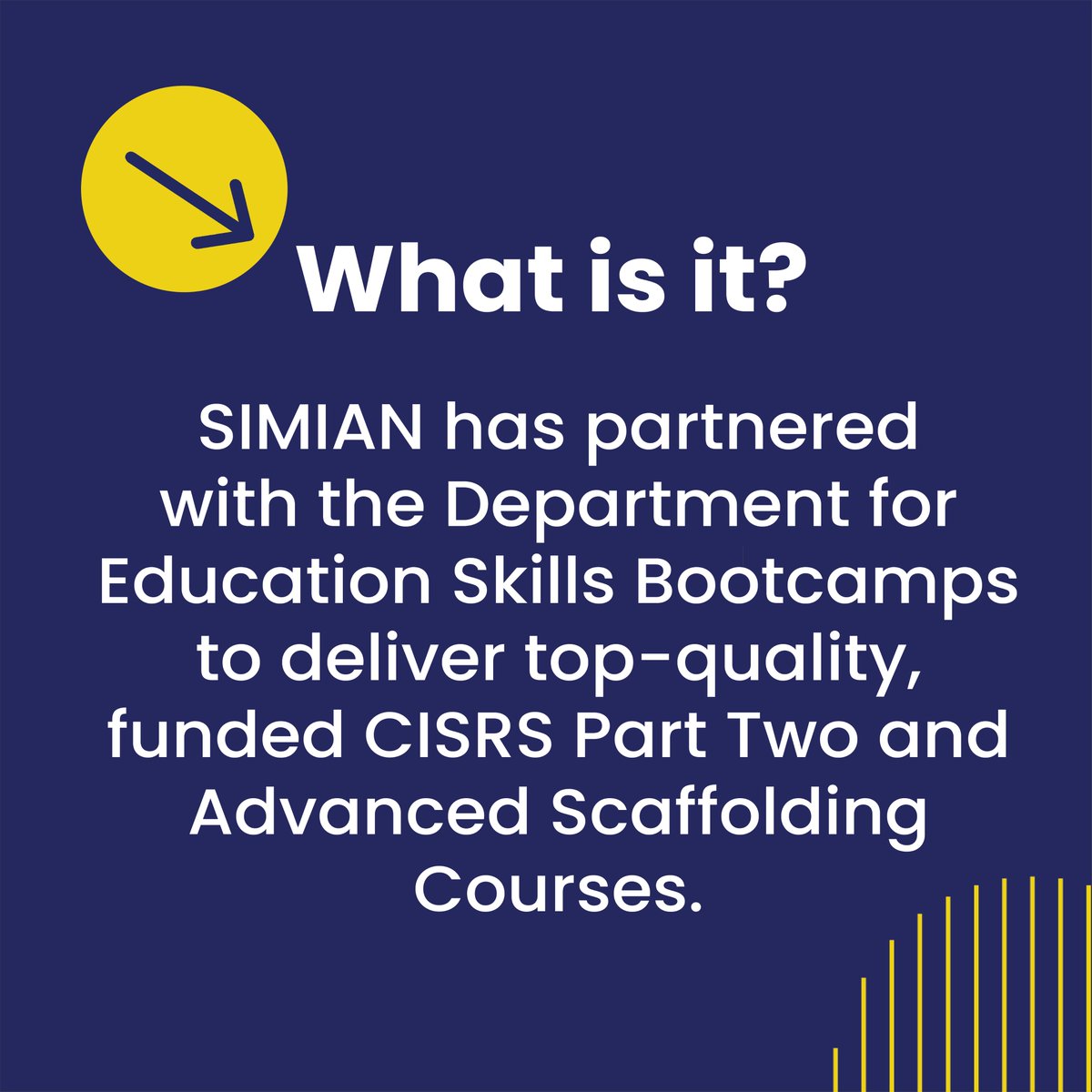 simianrisk's tweet photo. 📣 Funded Part Two and Advanced Scaffolding Courses 📣

We are thrilled to announce that SIMIAN has partnered with the Department for Education Skills Bootcamps to deliver top-quality, funded CISRS Part 2 and Advanced Scaffolding Courses. 🤩

https://t.co/y1haOmqnc4 https://t.co/xRrN1cRb3a