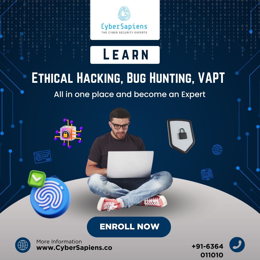 Cybersapiens101's tweet photo. LEARN ETHICAL HACKING, BUG HUNTING, VAPT!
#cybersapiens #cyber #cybersecurity #cybersecuritytraining #cybersecuritytrainingprogram #cybersecuritycourse #trainingprogram #cyberfusion #cyber https://t.co/2IXHYpwh6d