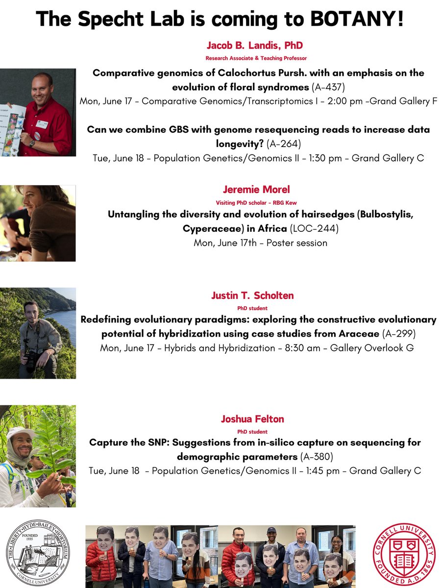 Josh Felton (@joshfelton12) on Twitter photo The <a href="/SpechtLab/">Specht Lab</a> is stoked for #botany2024 ! Come check out what we’ve been doing ⬇️⬇️⬇️ See ya soon! The <a href="/SpechtLab/">Specht Lab</a> is stoked for #botany2024 ! Come check out what we’ve been doing ⬇️⬇️⬇️ See ya soon!
