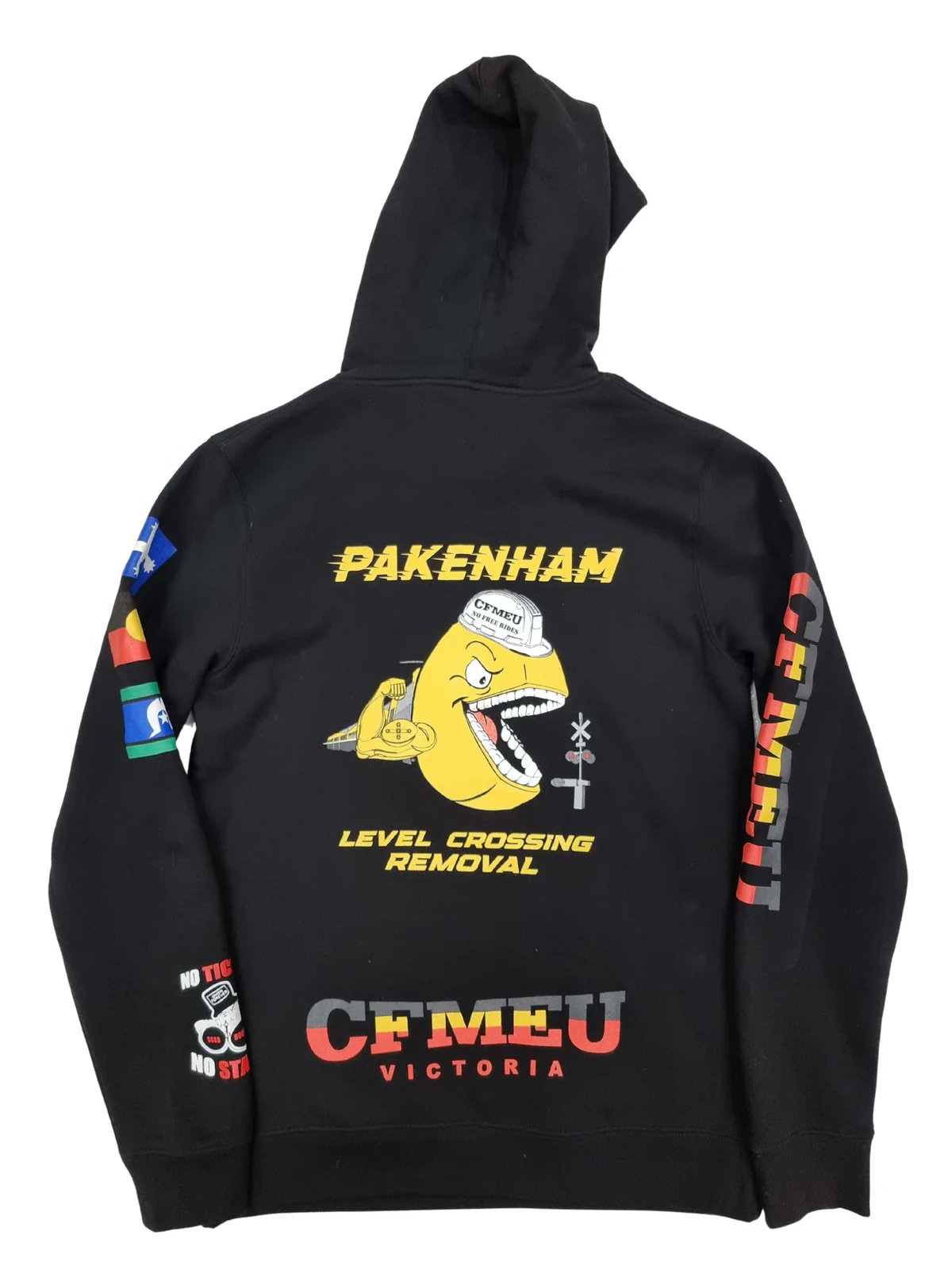 mikiboss on X You have now been informed of the CFMEU s Pac Man Pakenham Level Crossing Removal Hoodie https t Y7eoU1XcAA X