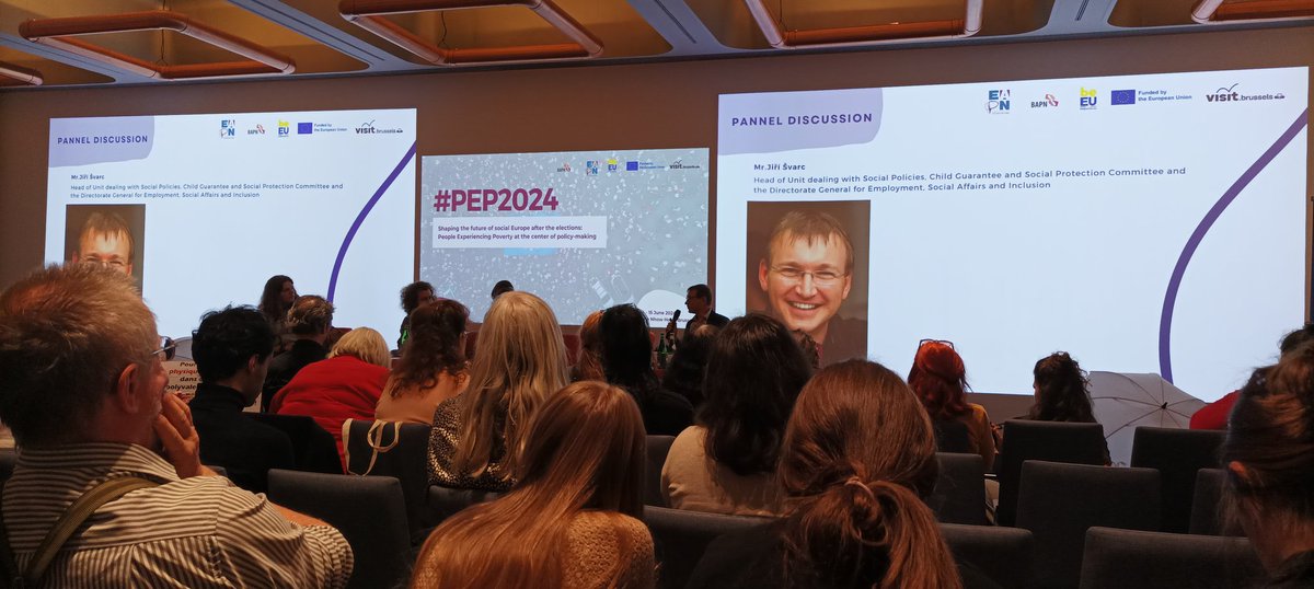 ATD_Europe's tweet photo. This morning, the @EAPNEurope People with experience of Poverty Meeting #PEP2024 has started this morning in Brussels.
23 delegations from Europe discussed 4 main topics: #minimumincome, #digitalisation, #homelessness, and the #EUchildguarantee.
Feedback plenary takes place now. https://t.co/aqkPzEqNUs