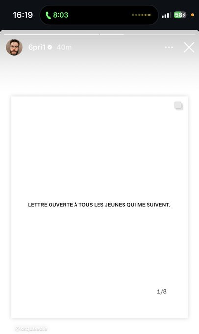 AlertesInfos's tweet photo. 🇫🇷 Le youtubeur Cyprien a partagé le communiqué de Squeezie, dénonçant la montée de l'extrême droite. https://t.co/EuSjxAQ2if