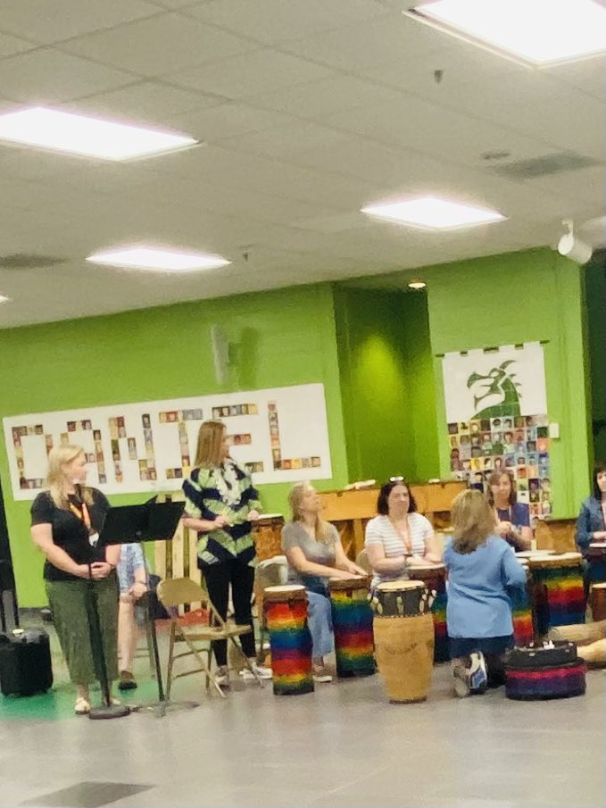 World Drumming Ensemble supported by DEF grants at work today! We agree: providing a well-rounded curriculum serves Ss well for the future! Thanks to our <a href="/DublinSchools/">Dublin City Schools</a> music educators who continue learning and growing all summer #innovateenrichinspire #bettertogetherDCS