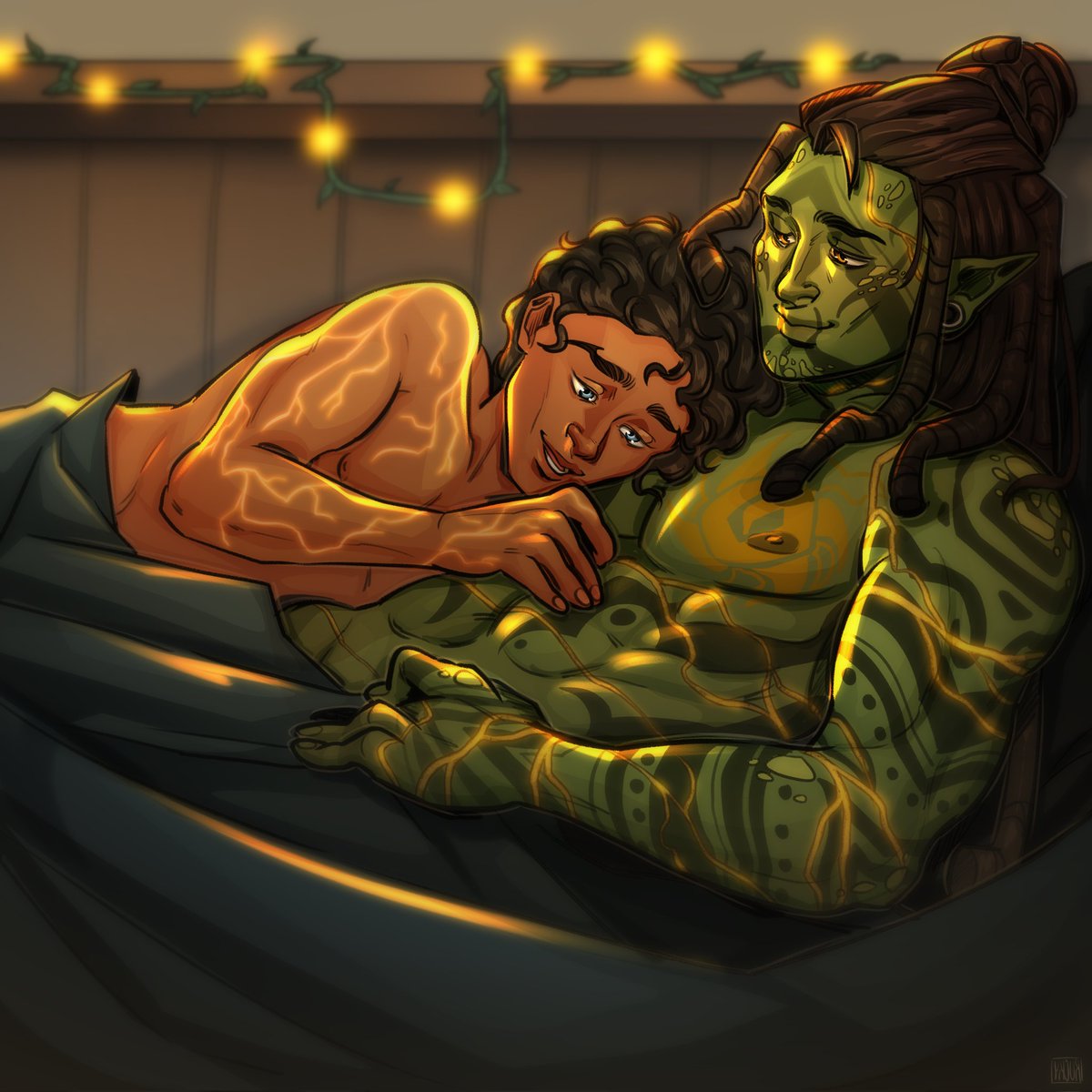 Commissioning our boys, <a href="/Talavia/">Joshua Lavatai</a>  for PRIDE and birthday enjoyment. I can't wait to get this story on the query shelves soon! Thank you @art_rucky for bringing them to life! #writingcommunity #dnd #amwriting #amquerying