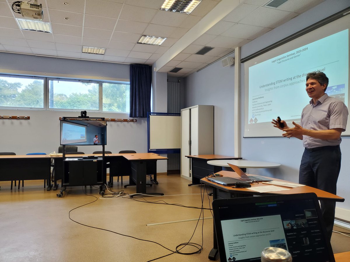 It's amazing to have Doug Biber and <a href="/antlabjp/">Laurence Anthony</a> at the FLCE Nantes to  talk about corpus linguistics, discourse analysis and language for  specific purposes. Many thanks to the FLCE, @CRINI_Nantes  and @GERAS_France We also have been getting great feedback at  Lexhnology.