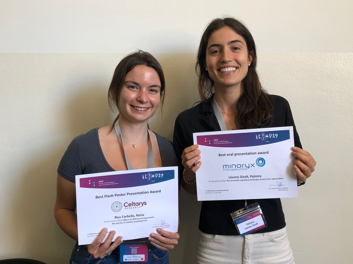 GeneticsUB (@geneticsub) on Twitter photo 🥇 Felicitats a les dues estudiants de <a href="/GeneticsUB/">GeneticsUB</a>: <a href="/palmirallorens/">Palmira Llorens</a>, guanyadora del Premi a la Millor Xerrada, i <a href="/nuria_corbella/">Núria Corbella Rius</a>, guanyadora del Premi a la Millor Presentació Oral del Poster. Enhorabona a les dues!! 🎉🎉🎉🎉 🥇 Felicitats a les dues estudiants de <a href="/GeneticsUB/">GeneticsUB</a>: <a href="/palmirallorens/">Palmira Llorens</a>, guanyadora del Premi a la Millor Xerrada, i <a href="/nuria_corbella/">Núria Corbella Rius</a>, guanyadora del Premi a la Millor Presentació Oral del Poster. Enhorabona a les dues!! 🎉🎉🎉🎉