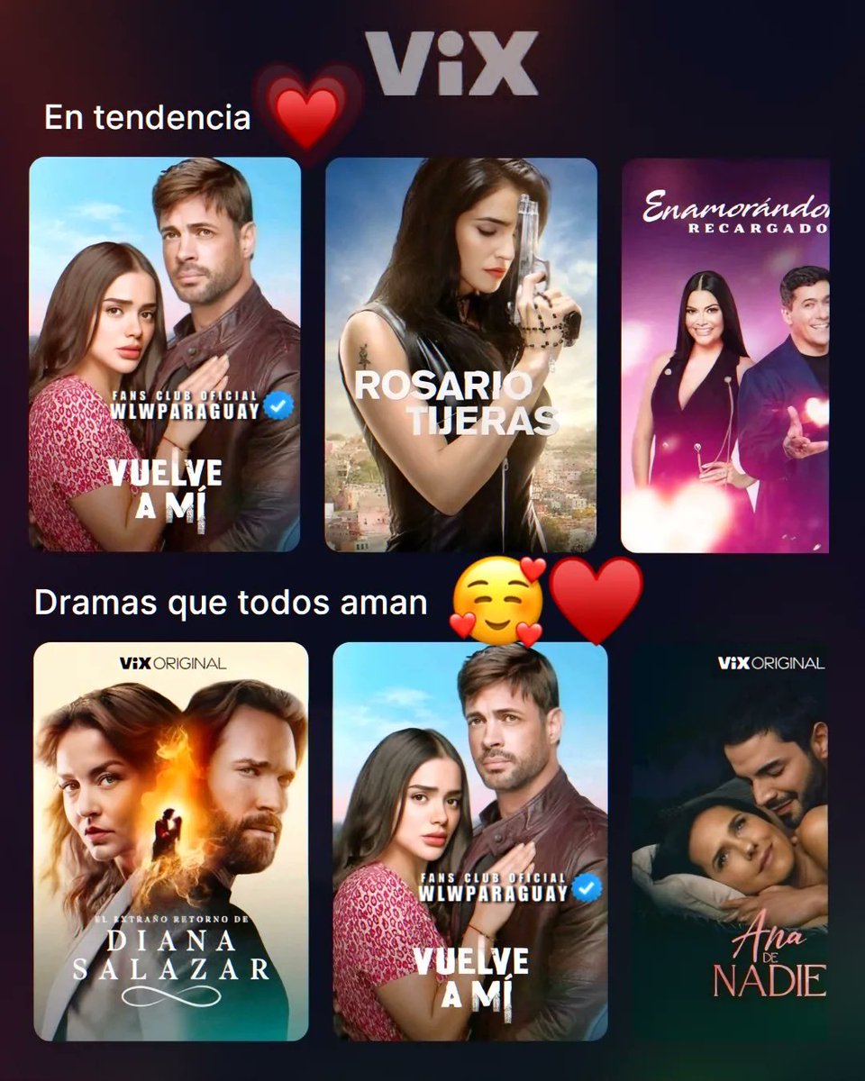 #️⃣𝗜𝗡𝗙𝗢 <a href="/willylevy29/">William Levy</a> 🔄 (desliza) #️⃣𝗩𝘂𝗲𝗹𝘃𝗲𝗔𝗠𝗶 en @vix LATINOAMERICA #SerieMásVista #EnTendencia #DramasQueTodosAman no te soltamos la mano, siempre apoyándote 💯❤️🙌

#WilliamLevy #willevy #WilliamLevyWorld #fansdewillevy  #VuelveAMi  #SantiagoZepeda  #wlwparaguay🇵🇾