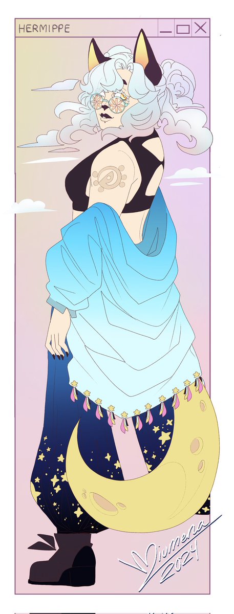 Miumena_'s tweet photo. @ActuallyRea First one is a oldie but a goldie and second is how I draw her nowdays ✨️
Her name is Hermippe and she's an oc of mine https://t.co/o61d39HQl1