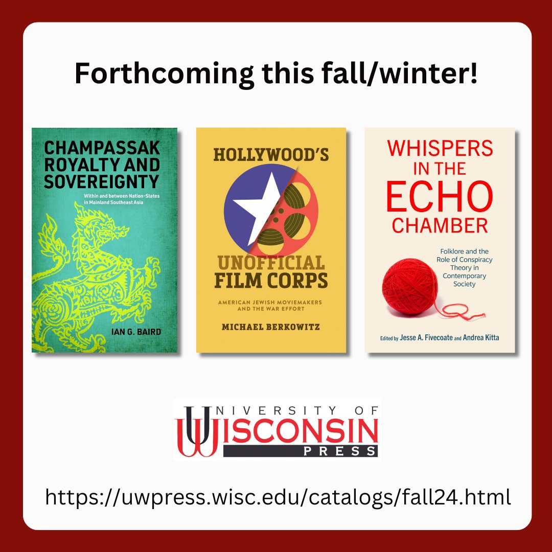 We’re excited to announce the publication of three new books coming this winter!

@Ian_G_Baird’s new book will be released in December, Michael Berkowitz’s in January, and <a href="/jessefivecoate/">Jesse A. Fivecoate</a> and @andreakitta’s in January!

For more on fall/winter titles: tinyurl.com/bdht5j63