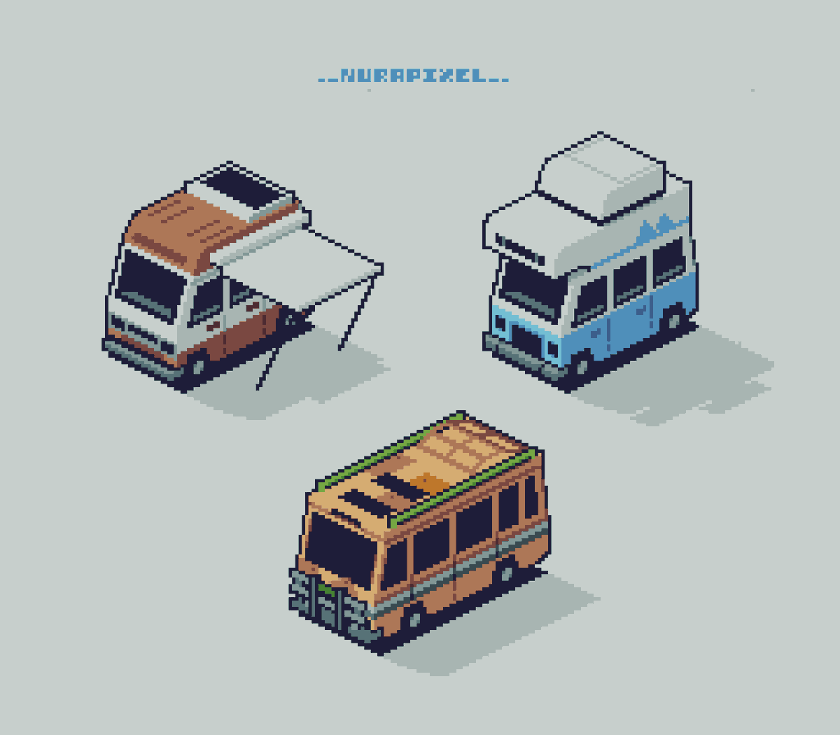 Good evening! Have these Simple Minivan Pixel Art!