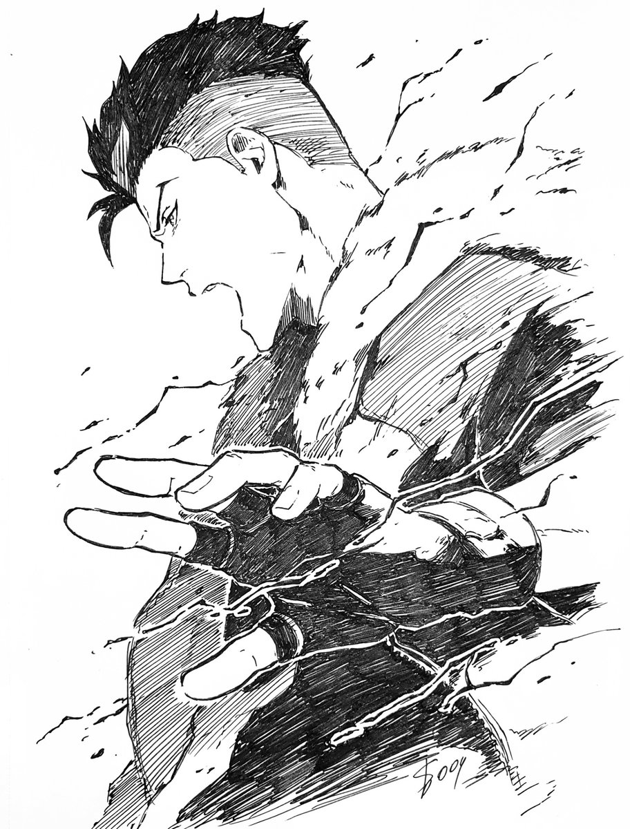 Sideburn004's tweet photo. Another Bruno
#burn_the_witch #fanart #ファンアート #ブルーノバングナイフ #BrunoBangnyfe #bleach #sketch https://t.co/3eNgC4tj5b