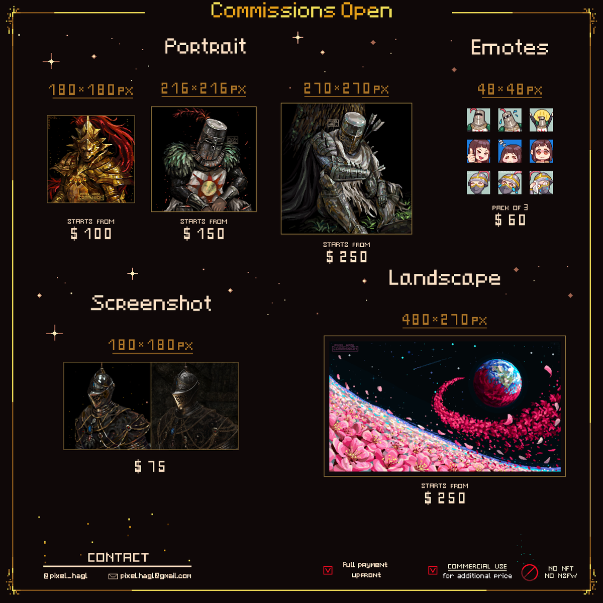 Pixel_Hagl's tweet photo. Hi!👋
I'm pixel artist who's looking for work
This is my new comms with some examples below⤵️

If you need portraits/avatar/landscapes or emotes I'm happy to do it for you

If you need anything else I can do it too 
DM me if you have any questions😀

#pixelart  #pixelartist https://t.co/Tf9TM8d7zP