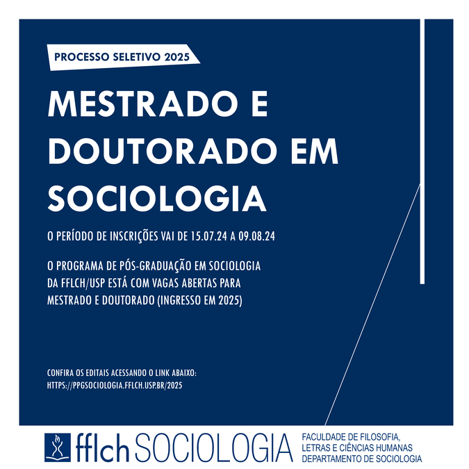 SociologiaUsp's tweet photo. Estão abertos os editais para o processo seletivo de Mestrado e Doutorado em Sociologia da USP.  
Mais informações e edital completo no site: https://t.co/vcfeecTBUp https://t.co/MqSeLsN4kH