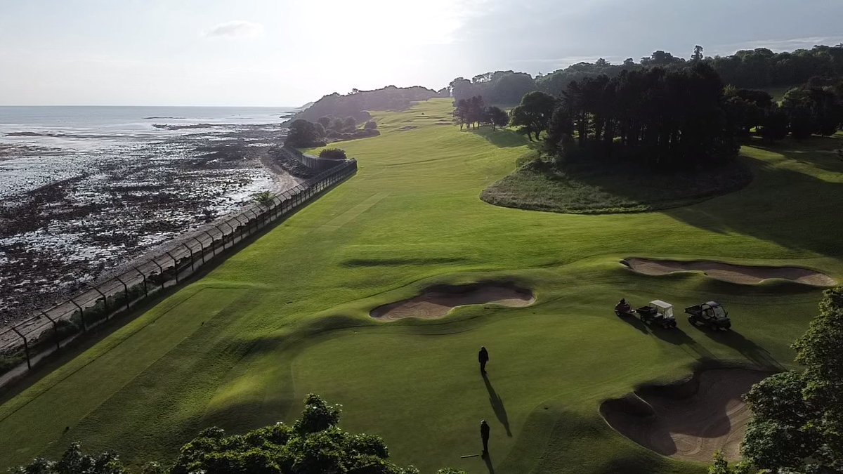 Last Saturday was Captain's Day at Royal Belfast and the green staff worked late into the evening the night before and were up early again to make sure the course was looking spectacular! #8thgreen #greenkeeping #captainsday #golf #oldestgolfclubinireland