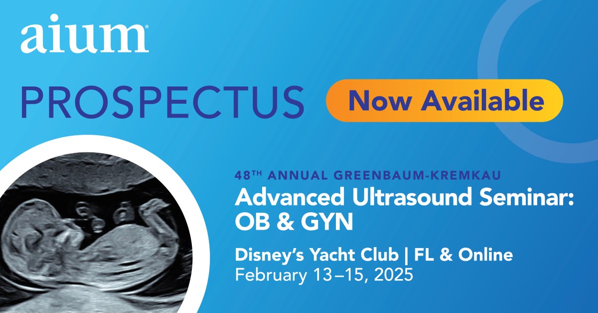 Prospectus Now Available: Showcase your ultrasound products to 650 attendees at the 48th Annual Greenbaum-Kremkau Advanced Ultrasound Seminar: OB &amp; GYN! This will take place February 12-15, 2025 at Disney's Yacht Club. Get in touch and view the prospectus: bit.ly/45gH0Ue