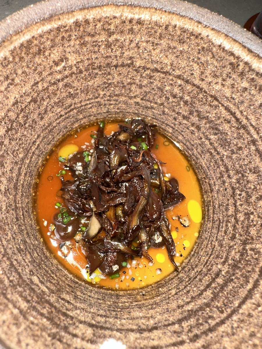 Still thinking about this beautiful and incredibly tasty dish from last week dinner at Skof: “Lightly set miso custard”. This restaurant and all the team with <a href="/cheftombarnes/">Tom Barnes</a> are up their games. Skof should be at the TOP of your must visit restaurants in Manchester 👌🏼