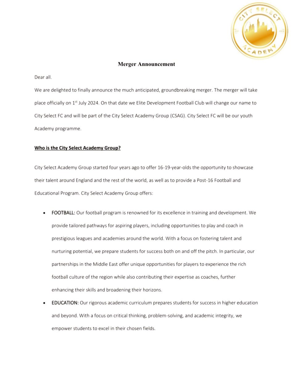 City Select Youth tweet media