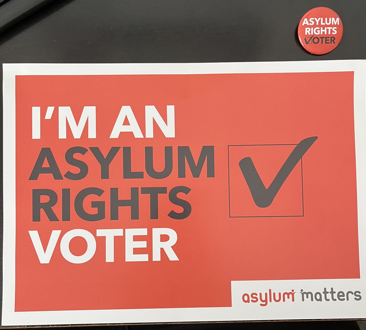 AsylumMatters's tweet photo. Like our new posters &amp; badges?  Coming to an event near you for Refugee Week next week... 

Starting with the Refugee Welcome March from Moseley Exchange to the MAC in Birmingham. Tomorrow. 11am.

Fight the Anti Refugee laws &amp; stand in solidarity with people seeking asylum. https://t.co/QlrXzbrW1d