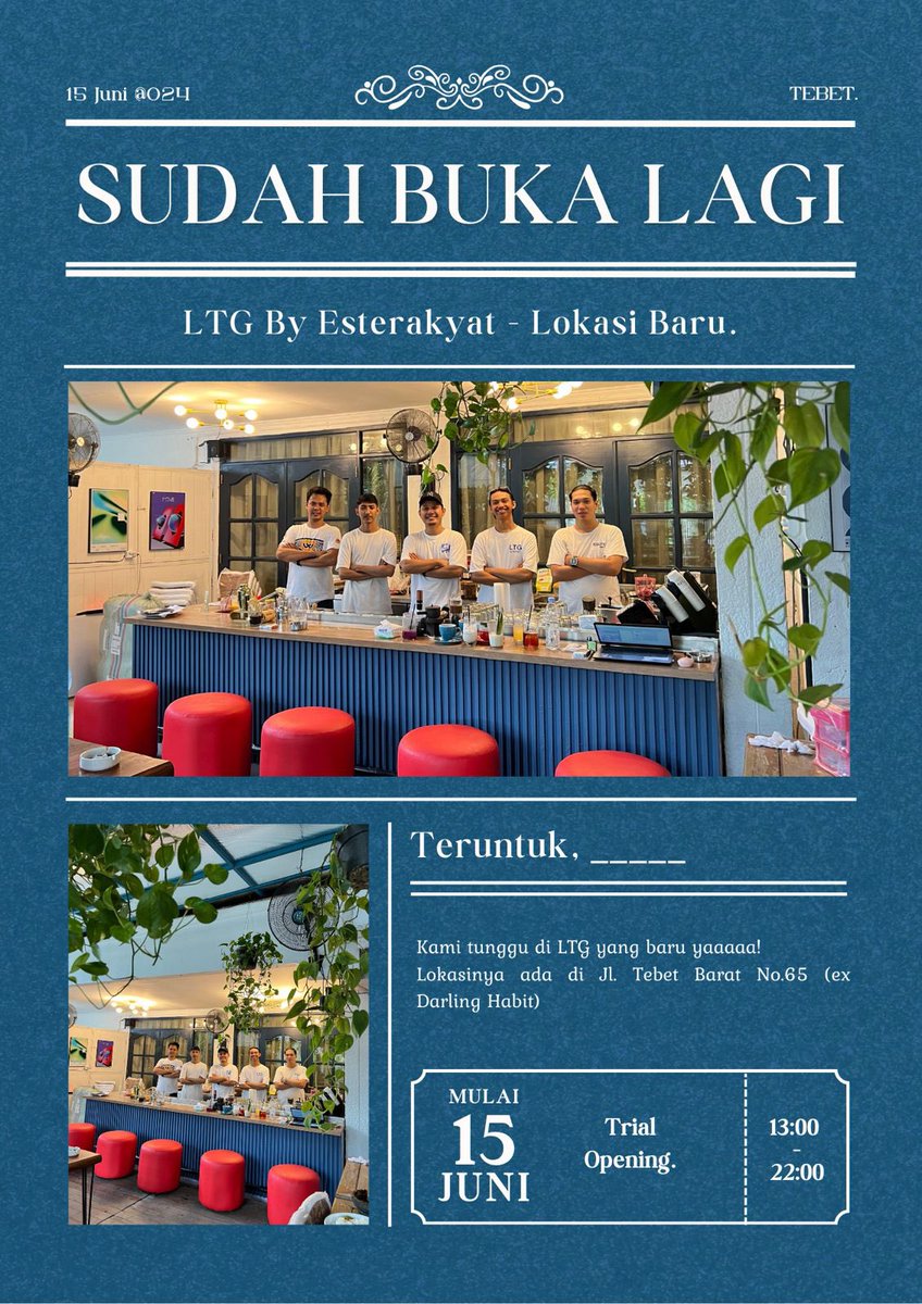 Besok kita akan buka lagi nih