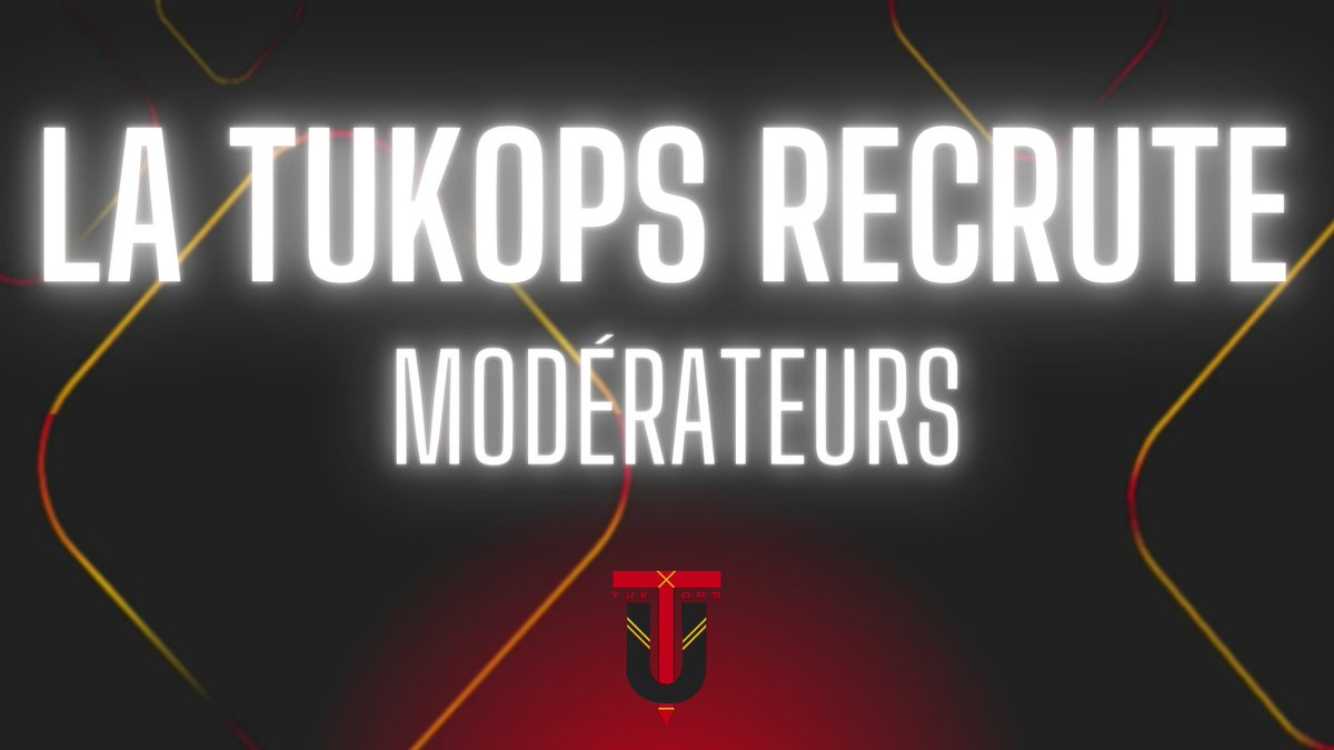 Tukops_Esport's tweet image. 🚨 TUKOPS ESPORT RECRUTE ! 

Nous sommes à la recherche de #Modérateurs : tu nous aideras à gérer le Twitch et le Discord...👮🏻‍♂️

Nous avons plusieurs projets qui nécessitent de modérateurs donc si tu es motivé et que tu aimes l'esport, la place est pour toi ! 😃

@Cherche1Equipe