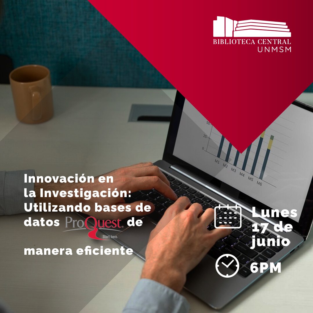 #TallerVirtualUNMSM💡
Te invitamos a ser parte de este taller 🤩👇
Innovación en la Investigación: Utilizando Bases de Datos ProQuest de Manera Eficiente
🗓 17 de junio 🕑6:00 p.m.
📝Enlace: clarivatesupport.webex.com/webappng/sites…