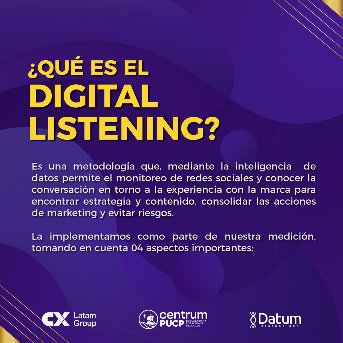DatumPeru's tweet image. EL #CXIndex integra data proveniente de dos metodologías: encuestas y digital listening.👂
Conoce los aspectos que se toman en cuenta como parte de nuestra medición de la experiencia del cliente.
#ExpandiendoConocimiento #CXIndex2024 @CENTRUMcatolica  @Gestionpe