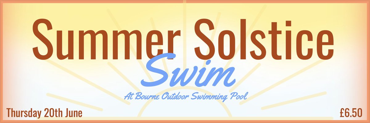 bournepool's tweet image. Hello everyone 👋

Just a reminder that next week is our summer solstice swim. 20th June at 04:30.

Tickets are available at the pool office if you want to secure your place. 

£6.50 per adult. 

We hope many of you join us on the longest day of the year 🌅