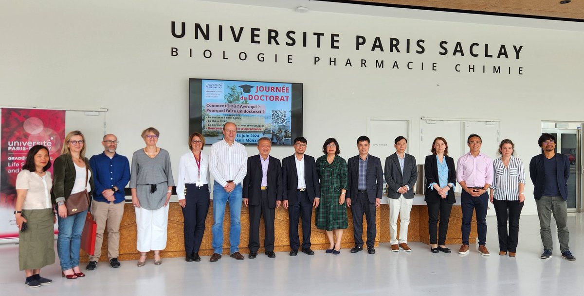Duc Mai (@maithanhduc) on Twitter photo Big thank for your presence to welcome the delegation from univ. medecine and pharmacy (UMP)- VNU Hanoi. A good starting, to be followed by program BQI Paris-Saclay, towards collaborations in pharmacy and medecine. <a href="/Pharma_UPSaclay/">Faculté Pharma UPSaclay</a> <a href="/umr8612/">Institut Galien Paris-Saclay (IGPS)</a> <a href="/MyriamTaverna/">myriam TAVERNA</a> <a href="/NTsapis/">ggg</a> @ClaireSmadja Big thank for your presence to welcome the delegation from univ. medecine and pharmacy (UMP)- VNU Hanoi. A good starting, to be followed by program BQI Paris-Saclay, towards collaborations in pharmacy and medecine. <a href="/Pharma_UPSaclay/">Faculté Pharma UPSaclay</a> <a href="/umr8612/">Institut Galien Paris-Saclay (IGPS)</a> <a href="/MyriamTaverna/">myriam TAVERNA</a> <a href="/NTsapis/">ggg</a> @ClaireSmadja