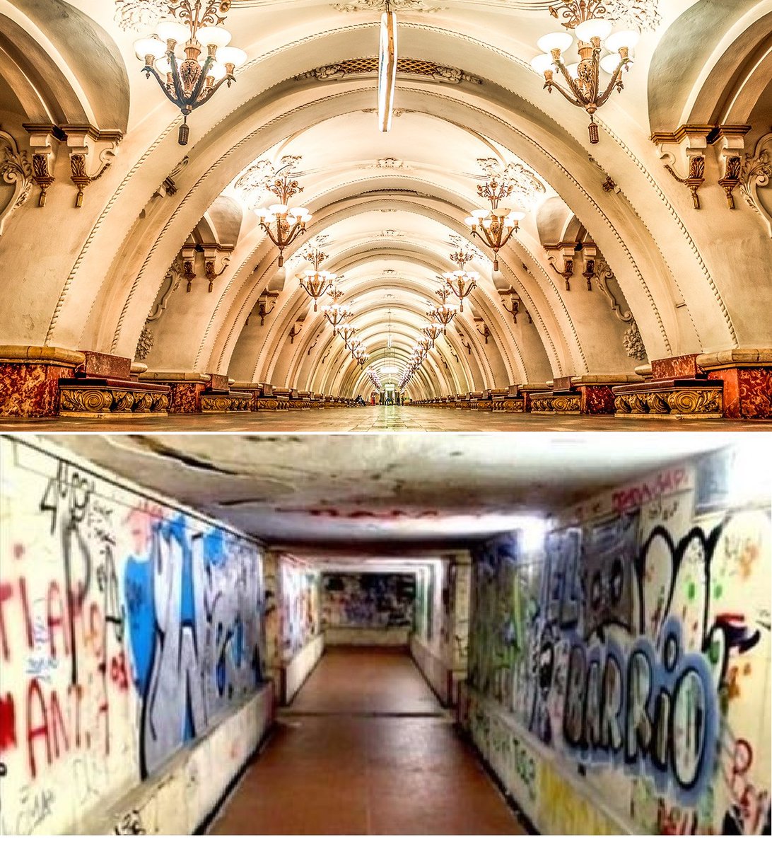 U-Bahn-Station in Russland und eine in einem Westland. Kommt ihr drauf, welche wo ist????