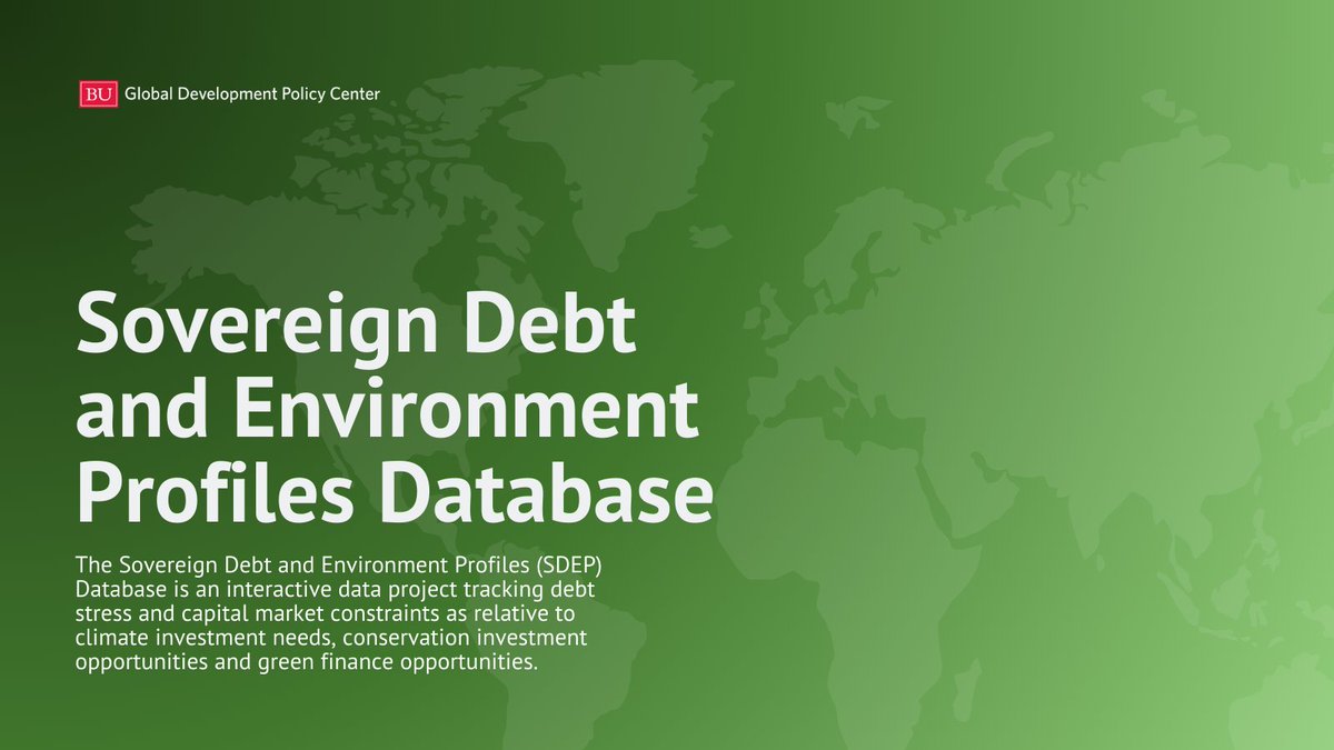 GDP_Center's tweet photo. 🌱 What are the debt to environment profiles of emerging market + developing economies?

The new Sovereign Debt and Environment Profiles Database explores fiscal constraints + green investment opportunities of 114 EMDEs.

Explore the data: https://t.co/JIXZ5DB6S8 https://t.co/4s6B8JMRD8
