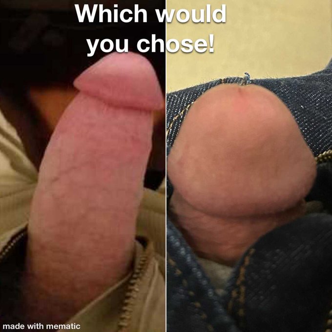 This guy's wife chose the cock on the left- Larry- good luck getting any at all.  I'd chose a finger<a href="/tag/blackmail"class="tags"><span>#blackmail</span></a><a href="/tag/niteflirts"class="tags"><span>#niteflirts</span></a>