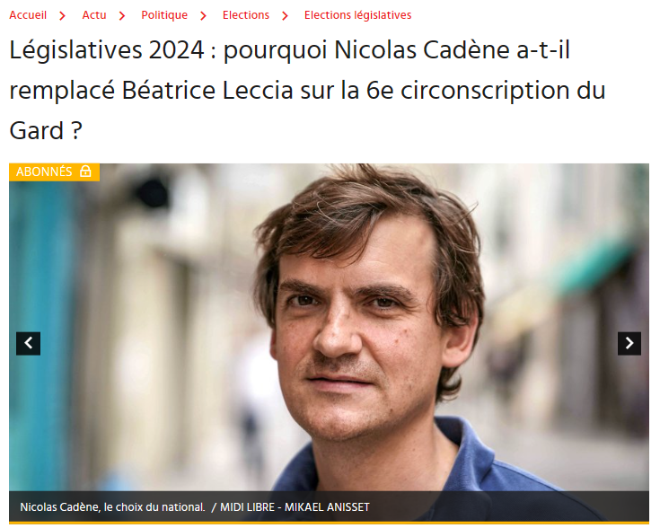 VegAntispe's tweet photo. 🔴 Voilà, #NicolasCadène, #ProCorrida, nouvellement investi par #EELV-#FP dans la 6e #circo du Gard (#Nimes).
Comme en 2022, quand il a été défendu par #AymericCaron.
Sans @PartiAnimaliste, EELV refait de la merde #ProCorrida. Honte totale !👎
@FLACinfos @CRAC_europe @Anticorrida https://t.co/YXgqmAF81D
